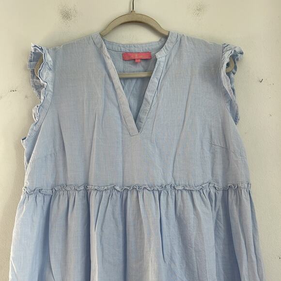 Simply Southern beachy ruffle sleeveless tiered fit & flare midi dress sz S - Picture 2 of 8